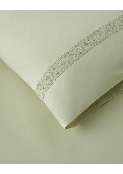 Lace Elegance Kopanakili Perkal Tek Kişilik Nevresim Takımı 160 x 220 cm Yeşil