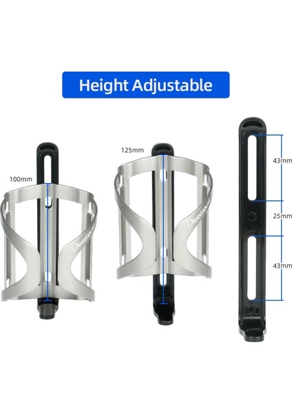 Tutucu N Adaptör 1 Stili Yükseklik Ayarlı Bisiklet Şişe Kafesi Mtb Yol Bisikleti Su Kettle Tutucu Alüminyum Çerçeve (Yurt Dışından)