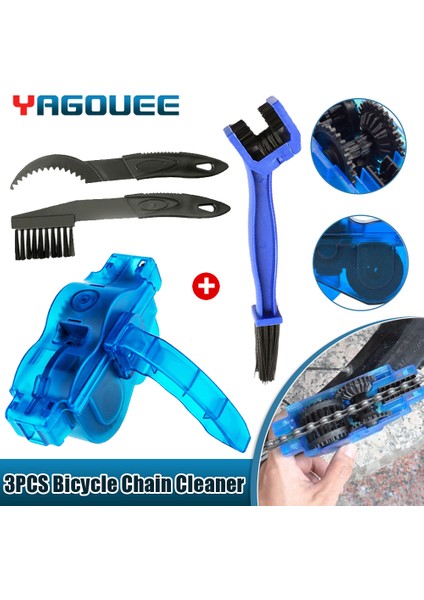 Kırmızı Stil Zincir Temizleyici Bisiklet Temizleme Aracı Seti Açık Hava Taşınabilir Yıkama Aracı Bisiklet Zinciri Dağ Bisikleti Aksesuarları 3D Zincir Fırçası (Yurt Dışından)