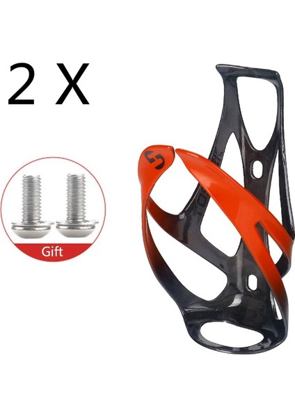 Turuncu - 2 Adet Stil Toseek Tam Karbon Fiber Bisiklet Su Şişesi Kafesi Tutucu Bisiklet Aksesuarları Parçaları mm Şişe Çapı Için (Yurt Dışından)