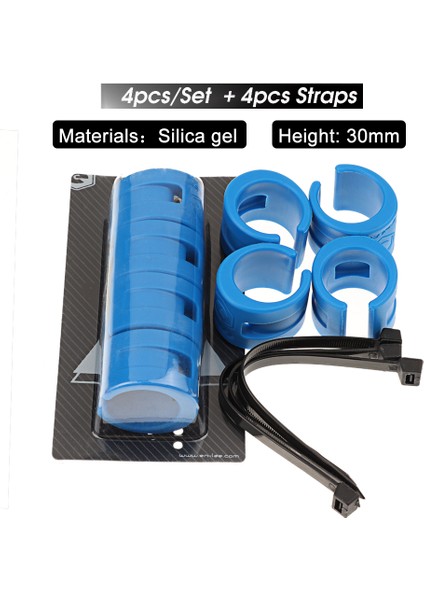 Mavi Stil 4 Parça Bisiklet Zincir Koruma Sticker Mtb Yol Bmx Bisiklet Arka Çatal Anti-Çarpışma Kauçuk Koruyucu Halka Koruyucu Kiti Parça (Yurt Dışından)