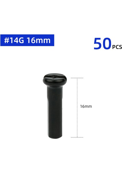 14G 16MM Siyah 50PC Stili Pcs Pirinç Jant Nipel 14G 13G 12G Mtb Yol Bisikleti Tekerlek E-Bisiklet Scooter Jant Kapağı Cu Somun Bakır Parçaları (Yurt Dışından)