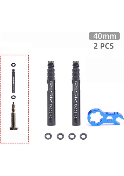 RA108A 45MM Tarzı Bisiklet Monobody Veya Ayrılabilir Presta Uzatma Için mm Uzatma Borusu, Fv Bağımsız Çıkarılabilir Çekirdekli W Aracı ve O-Ringler Uygun (Yurt Dışından)