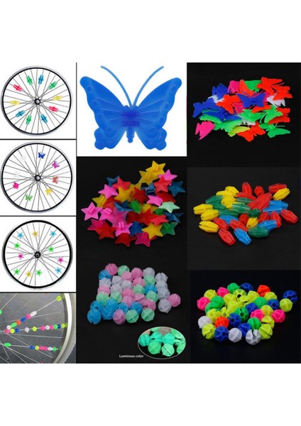 Boncuk Stili 1 Paket Bisiklet Tekerleği Plastik Konuşma Stili Boncuk Çocuklar Çocuklar Klip Renkli Dekorasyon (Yurt Dışından) fiyatları