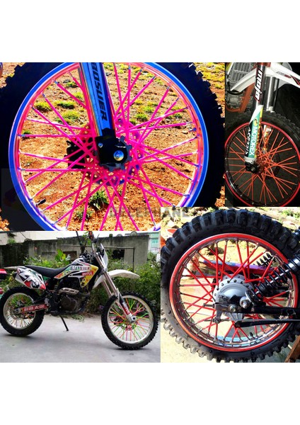 Gök Mavisi Tarzı Renkli Jant Kapsülleri Çocuklar Yol Dağ Bisikleti Motosiklet Bisikleti Tekerlek Rims Örgü Konuş Covers Dekorasyon (Yurt Dışından) modelleri