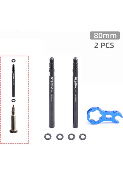 RA108A 80MM Stili Bisiklet Monobody Veya Ayrılabilir Presta Uzatma Için mm Uzatma Borusu, Fv Bağımsız Çıkarılabilir Çekirdekli W Aracı ve O-Ringler Uygun (Yurt Dışından)