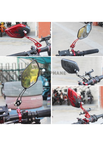 Kırmızı Stil Dağ Bisikleti Arka Görüş Aynaları Hd Cam Lens Ayarlanabilir Döner Elektrikli Bisiklet Direksiyon Aynası (Yurt Dışından) fiyatları