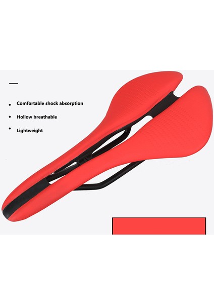 Kırmızı Stil Mtb Yol Bisikleti Koltuğu Eva Ultralight Nefes Alabilen Rahat Koltuk Hollow Ergonomik Tasarım Cr-Mo Koltuk Raylı Bisiklet Koltuğu (Yurt Dışından)