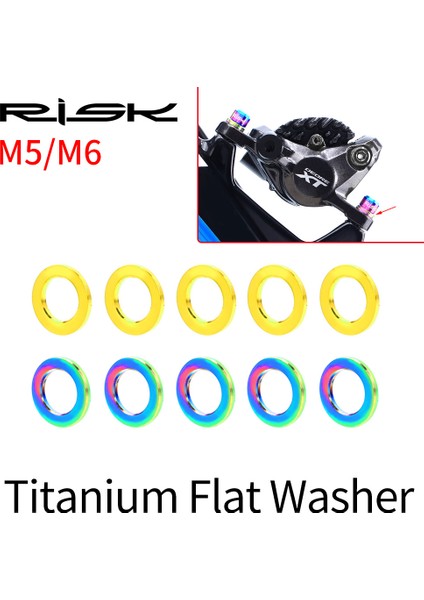 1 Takım M6 Siyah Stil Risk M5M6 Yıkama Contası Civata ve Somun Seti Düz Yüzük Conta Assorti Kiti Vida Conta GR5TC4 Titanyum Alaşımlı (Yurt Dışından)