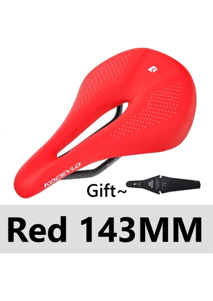 Kırmızı 143MM Stili Yeni Kocevlo Karbon Fiber Sele Yol Mtb Dağ Bisikleti Bisiklet Sele Bisiklet Sele Bisiklet Patika Konfor Yarış Koltuğu Kırmızı Beyaz 130G (Yurt Dışından)