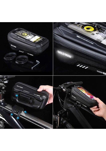 E2 Kırmızı Tarzı Vahşi Adam Bisiklet Çantası Ione Çanta Su Geçirmez Ön Çerçeve Çantası Hassas Dokunmatik Ekran Mtb Çantası Yol Bisikleti Aksesuarları (Yurt Dışından) indirimleri