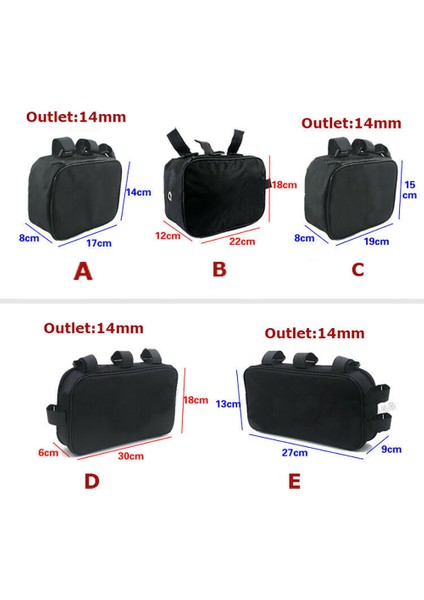 6X32X10CM Stili Bisiklet Bisiklet Tüp Çerçeve Paket Çantası Kılıf Pil Li-Ion Aracı Kutu Depolama Askılı Çoklu Boyutlar Su Geçirmez Kolaylık Için Bisiklet (Yurt Dışından) modelleri