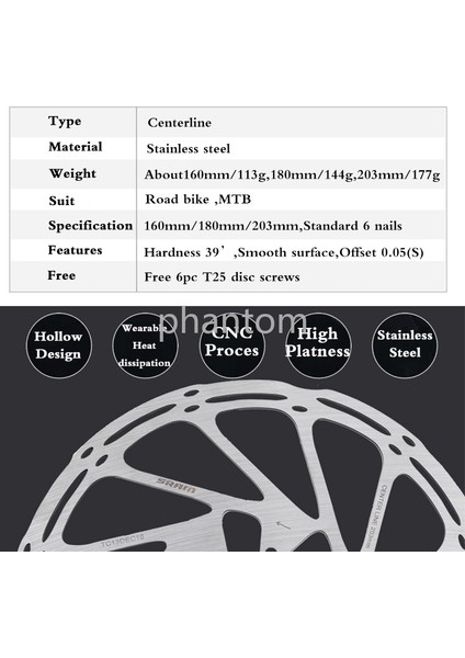 2 Adet 203-203MM Tarzı Fit Sram Hidrolik Fren Rotoru Bisiklet Disk Fren Rotorları Yol Dağ Bisikleti Centerline Rotor Mtb Parçası (Yurt Dışından)
