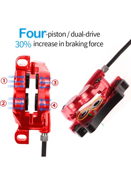 160 mm Sol Ön Stil Blooke 10 Ton Hidrolik Disk Fren Yağı Sapı Rotor Kaliper Bisiklet Sağ Ön Sol Arka Scooter Dağ Bisikleti Somun (Yurt Dışından)