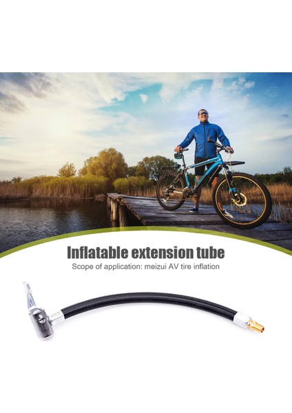 20CM Tarzı Bisiklet Motosiklet Lastik Hava Pompası Hortumu Mtb Dağ Yol Bisikleti Şişirme Pompa Uzatma Tüp Adaptörü Bisiklet Aksesuarları (Yurt Dışından)