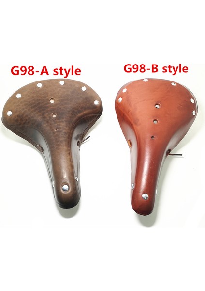G98-BT-KAHVERENGI Tarzı El Yapımı Çeşitli Rahat Saf Ilk Kat Dana Derisi Retro Bisiklet Sele Bisiklet Spor Aksesuarları (Yurt Dışından) indirimleri