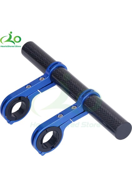 Mavi 20CM Tarzı Karbon Tüp Bisiklet Direksiyon Uzatıcı Çift Kelepçe Alaşım Braket Direksiyon Uzatma Bisiklet Işık Gps Bilgisayar Çerçeve Işık Klipsi (Yurt Dışından)
