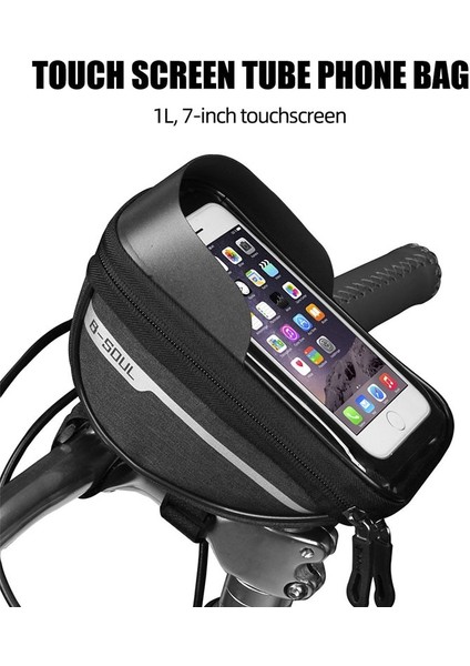 Stil2-Yeşil Stil Bisiklet Çantası 1l Çerçeve Ön Tüp Bisiklet Dokunmatik Ekran Su Geçirmez Telefon Kılıfı Tutucu 7 Inç Bisiklet Aksesuarları (Yurt Dışından)