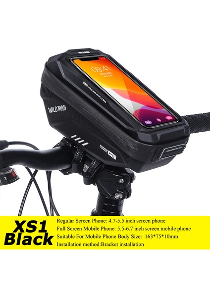 Xs1 Siyah Tarzı Vahşi Adam Yağmurluk Bisiklet Çantası Direksiyon 6.7 Inç Bisiklet Çantası Telefon Güneşlik Bisiklet Çantası Yol Bisikleti Mtb Aksesuarları (Yurt Dışından)