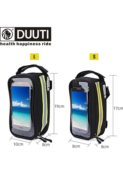 Kırmızı Stil L Boyutu Duutı Outdoor Bisikletçilik Dağ Yol Bisiklet Çantası Bisiklet Çerçeve Tüp Panniers Su Geçirmez Dokunmatik Telefon Kılıfı Yansıtıcı Çanta Sepeti (Yurt Dışından)