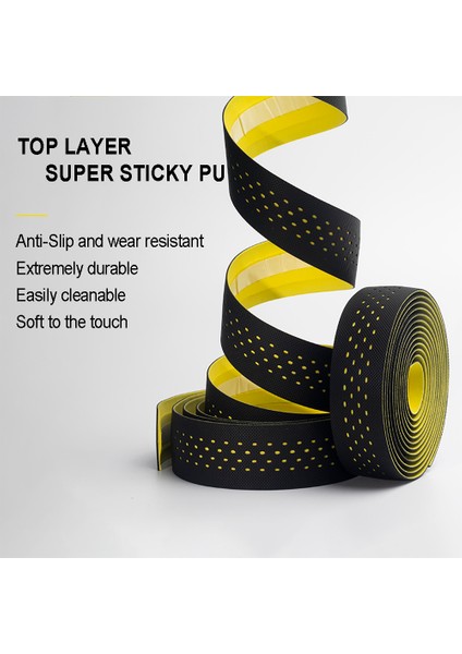 Yeşil Siyah Tarzı Goldıx Yol Bisikleti Kaymaz Bisiklet Direksiyon Bandı Pu Eva Şok Emici Yol Bisikleti Titreşim Önleyici Sarma Bisiklet Direksiyonu (Yurt Dışından) fiyatları