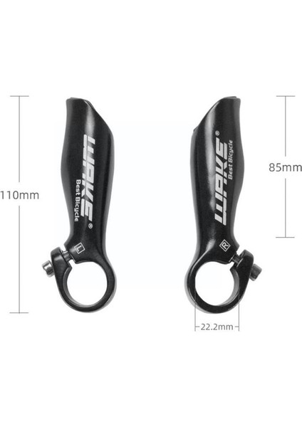 Siyah Stil Dağ Bisikleti Inek Boynuzu Kolu Alüminyum Alaşım Mini Yardımcı 4 Bisiklet Direksiyonu Uzatılmış Renk U4D1 (Yurt Dışından)