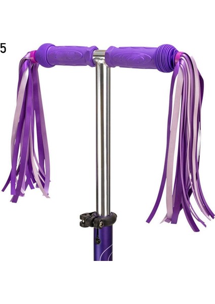 No.5 Tarzı Renkli Bisiklet Süsü Scooter Parçaları Kolu Püsküller Üç Tekerlekli Bisiklet Için (Yurt Dışından)