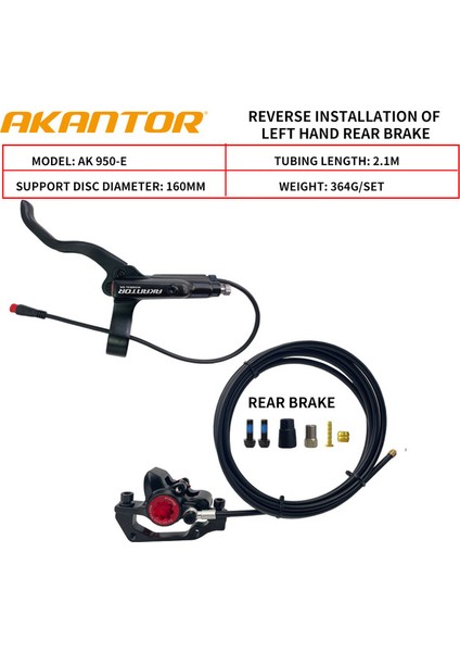 Siyah A3 Stili Akantor AK-950E Elektrikli Scooter Hidrolik Disk Fren Güç Kesme Kablosu Hattı Zero 10X 11X Kugoo G1 E-Scooter Için (Yurt Dışından)