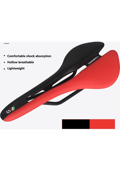 Siyah Kırmızı Tarzı Toseek Mtb Yol Bisikleti Koltuğu Ultrahafif 185G Yarış Koltuğu Hollow Ergonomik Tasarım Cr-Mo Koltuk Rayı Bisiklet Parçaları 7 Renk (Yurt Dışından)