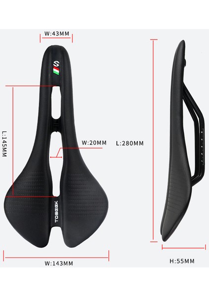 Siyah Kırmızı Tarzı Toseek Mtb Yol Bisikleti Koltuğu Ultrahafif 185G Yarış Koltuğu Hollow Ergonomik Tasarım Cr-Mo Koltuk Rayı Bisiklet Parçaları 7 Renk (Yurt Dışından) fırsatları