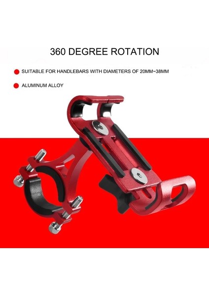 Kırmızı Döndürülebilir Stil Metal Motosiklet Telefon Tutucu Alüminyum Alaşımlı Kaymaz Braket Gps Klips Universal Bisiklet Telefon Standı Tüm Akıllı Telefonlar Için (Yurt Dışından) fırsatları