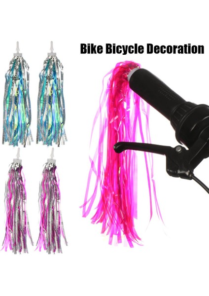 No.4 Stili 2 Adet Çocuk Kız Erkek Üç Tekerlekli Bisiklet Direksiyon Scooter Parçaları Püsküller Süslemeler Bisiklet Bisiklet Dekorasyon Bisiklet Aksesuarları (Yurt Dışından)