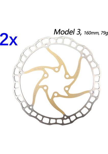 2x 160 Altın M3 Stili Iııpro Bisiklet Disk Fren Yağı Slik Paslanmaz Çelik Mtb Yol Bisikleti Gökkuşağı Hafif 6 Cıvatalı G3 Centerline Rotor Ipro (Yurt Dışından)