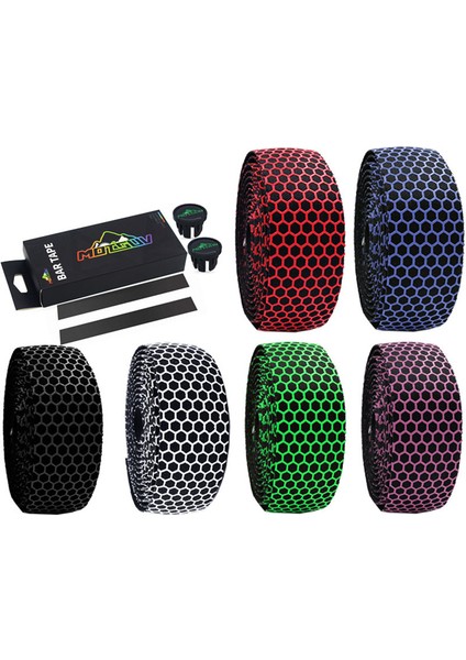 Kırmızı Stil Motsuv Yol Bisikleti Direksiyon Askısı Balpeteği Desenli Kaymaz Kablo Bağı Microx+Eva Bisiklet Sarma Askısı (Yurt Dışından) fiyatları