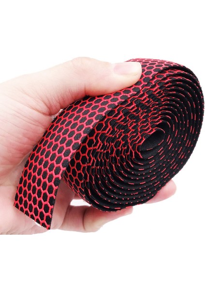 Kırmızı Stil Motsuv Yol Bisikleti Direksiyon Askısı Balpeteği Desenli Kaymaz Kablo Bağı Microx+Eva Bisiklet Sarma Askısı (Yurt Dışından) indirimleri