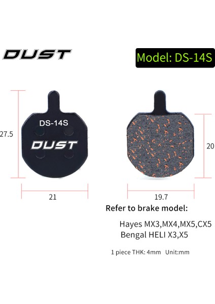 DS-14S Stili Bisiklet Disk Fren Balatası Bisiklet Hidrolik Disk Fren Balataları Yarı-Metalik Bisiklet Fren Balataları Bb5 Bb7 Için (Yurt Dışından)