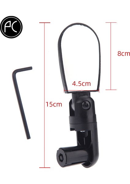 C Siyah Tarzı Bisiklet Arka Görüş Aynası Mtb Bisiklet Geniş Açılı Reflektör Ayarlanabilir Sap Mini Aynalar (Yurt Dışından)