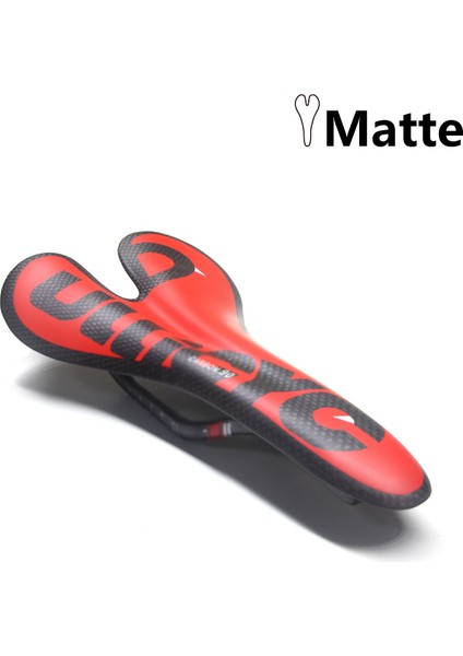 Kırmızı-Mat Tarzı Tam Karbon Fiber Yol Dağ Bisikleti Sele Karbon Sele Koltuk Yastığı Hafif Mtb Yol Katlanır Bisiklet Ön Koltuk ZD128 (Yurt Dışından)