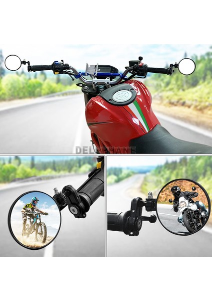 2 Adet Geniş Açılı Konveks Bisiklet Direksiyon Aynaları Alüminyum 360˚ Dönebilen Bisiklet Aynaları Gidon Arka Görüş Aynası Bisiklet Reflektörü (Yurt Dışından)