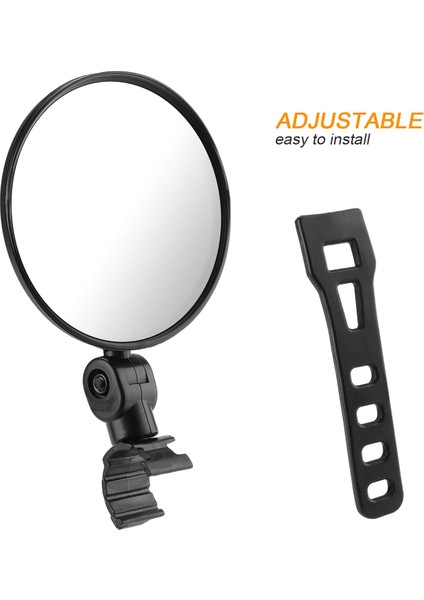 2 Adet 8cm Tarzı Bisiklet Gidon Arka Görüş Ayna Bisiklet Geniş Açılı Geri Görüş Reflektör Açısı Ayarlanabilir Akrilik Konveks Aksesuarlar (Yurt Dışından)