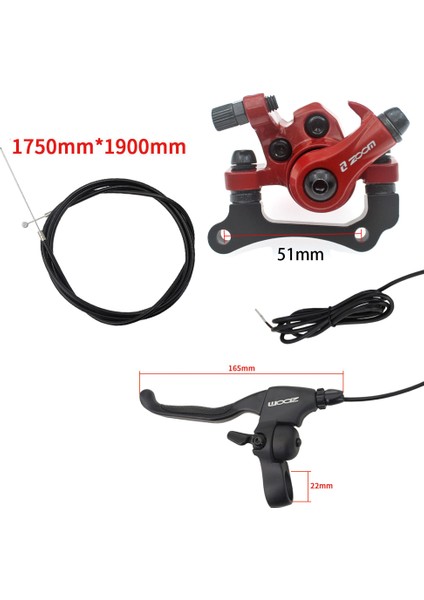 Bir Set Stili Zoom Elektrikli Scooter Freni Alüminyum Alaşımlı Sağ Scooter Disk Fren Kolu Fren Hattı Tüpü Güç Kapama Fren Kolu Mtb Yol Bisikleti (Yurt Dışından)