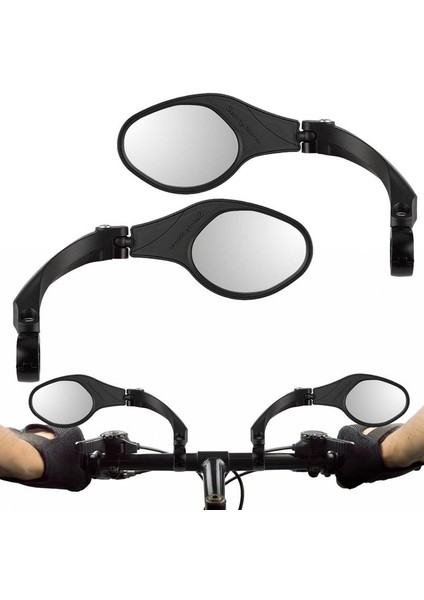 Siyah Stil Bisiklet Geniş Açılı Geri Görüş Reflektörü Ayarlanabilir Sol Sağ Ayna Scooter E Bisiklet Ayna Bisiklet Direksiyon Arka Görüş Aynası (Yurt Dışından) indirimleri