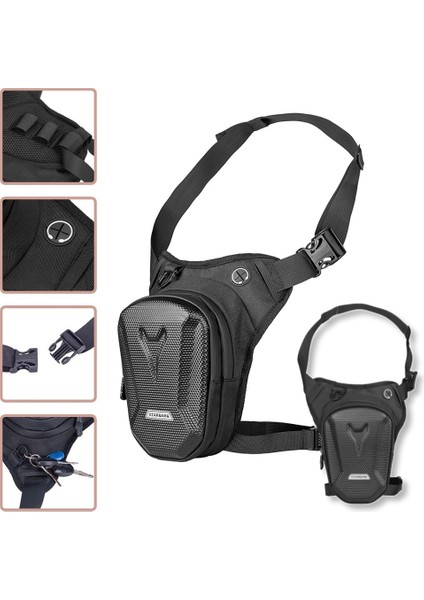 Bir Stil Bisiklet Çantası Motosiklet Bisiklet Su Geçirmez Bacak Yan Çantası Eva Sert Kabuk Bagaj Sürüş Çantası Rzahuahu Outdoor Casual Bel Çantası Fanny Pack (Yurt Dışından) fırsatları