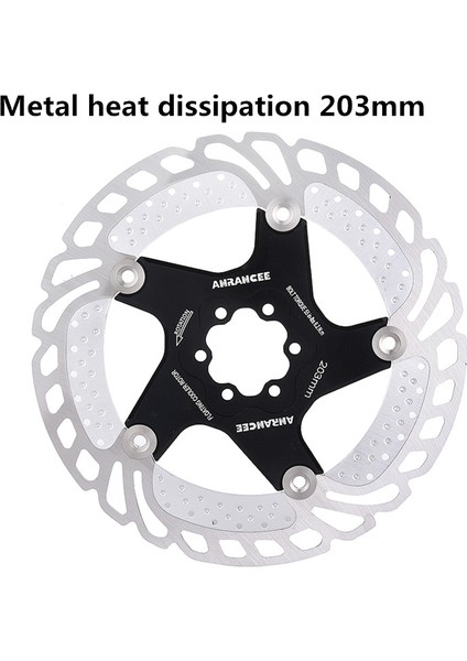 Metal 203MM Siyah Stil Anrancee Dağ Bisikleti Soğutma Disk Fren Yüzen Pedallar Cıvata Serinletme Bisiklet Rotoru Vs RT99 RT86 (Yurt Dışından)