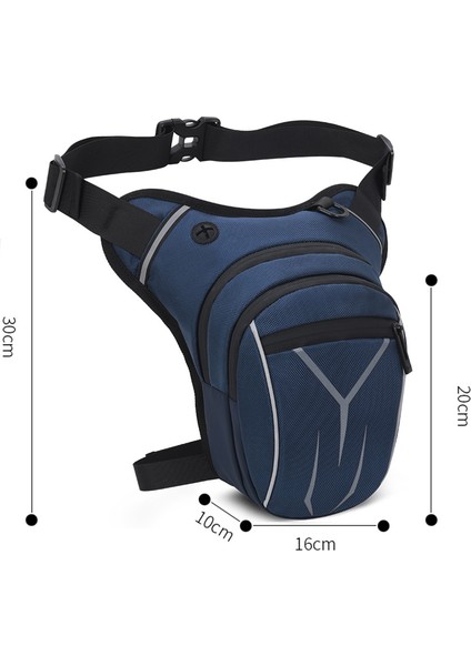 E Mavi Tarzı Motorsiklet Bırak Bacak Yan Çantası Su Geçirmez Eva Sert Kabuk Çanta Açık Hava Rahat Bel Çantası Motosiklet Bisiklet Çantası Bisiklet Hip Kemer Çantası (Yurt Dışından)