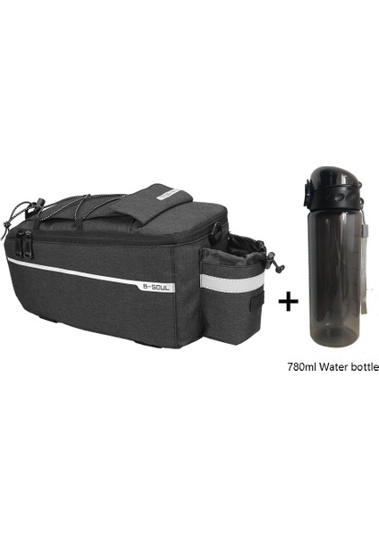 Siyah 780ML Şişe Stili Bisiklet 13L Taşıyıcı Çanta Bisiklet Arka Sepeti Su Geçirmez Pannier Bagaj Sırt Çantası Arka Taşıyıcı Arka Koltuk Çantası Bisiklet Valizi Omuz Çantası (Yurt Dışından)