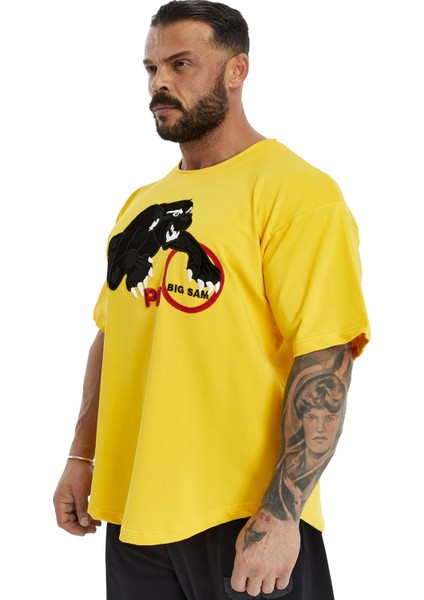 Oversize, Nakışlı Pamuk T-Shirt Gym Rag Top Big Sam 3380 modelleri