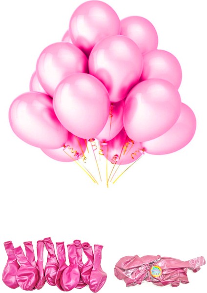 Metalik Balon Pembe 100 Adet