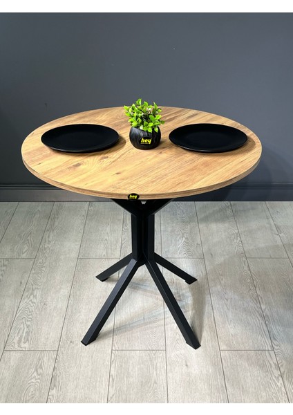 Saray Yuvarlak Mutfak Masası Yemek Masa Balkon Masa Fiskos Masa Metal Siyah Ayak 80 cm fiyatları