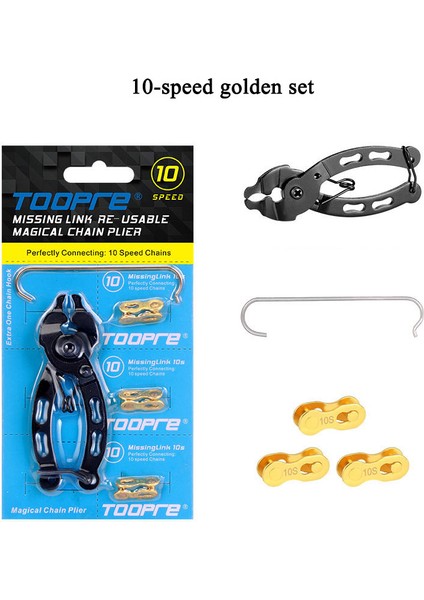 10'ların Altın Alet Stili Toopre Bisiklet Zinciri Eksik Bağlantı Halkası Hızlı Bisikletler Yeniden Kullanılabilir Zincir Sihirli Toka Mtb Bisiklet Aksesuarları - 2 Çift (Yurt Dışından)